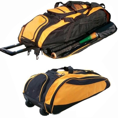 عربة حقائب رياضية مخصصة واق من المطر المتداول حقيبة بيسبول مع عجلة