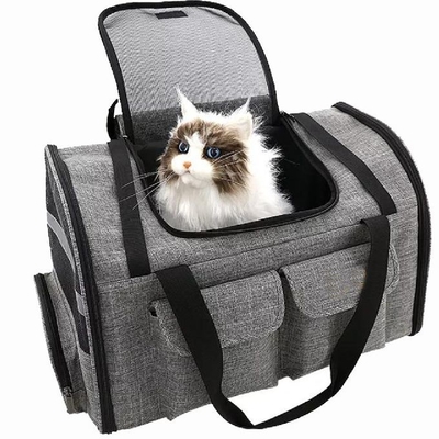 شعار مخصص في الهواء الطلق الناقل الحيوانات الأليفة حقيبة سفر متعددة جيب تنفس