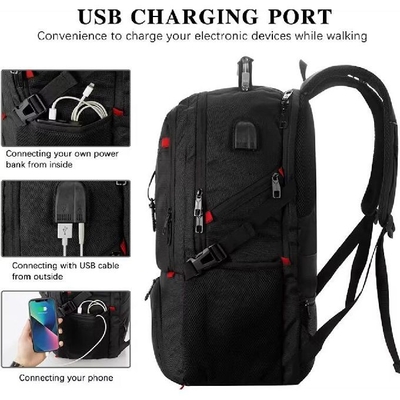 حقيبة رياضية مخصصة مضادة للماء حقيبة سفر مدرسية مع مقصورة الأحذية منفذ شحن USB