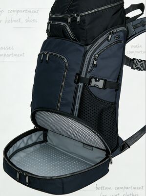 حقيبة رياضية خارجية بشعار مخصص من البوليستر المقاوم للماء ولوحة خلفية شبكية للتهوية