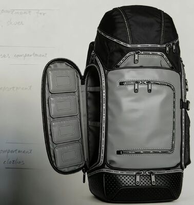 Customized Logo Outdoor Sports Bag with Reflective Strips Mesh Back Panel and Waterproof Design for Hiking Camping and Travel