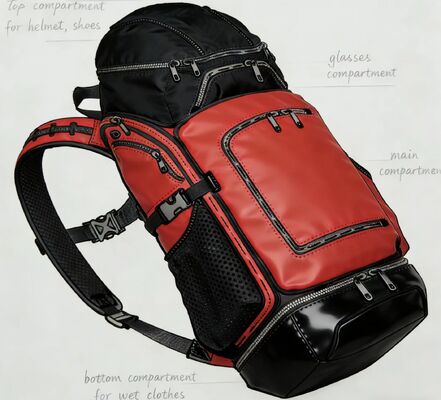 حقيبة رياضية في الهواء الطلق مع البوليستر المقاوم للماء والشرائط العاكسة للجيم والسفر